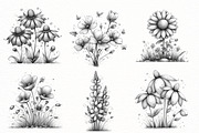 Watercolor wildflower clipart, an Illustration by Designworld (Thumbnail 2 of 8)