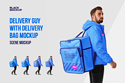 Delivery guy with bag mockup, an Advertising Mockup by BlackMockup (Thumbnail 1 of 10)