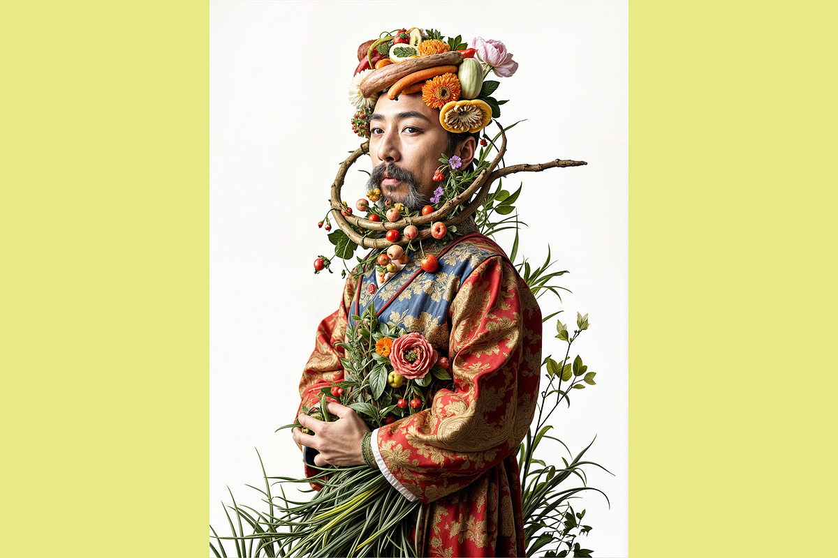 Japanese Botanical Sushi Portrait, a Person Illustration by StockVerse Creative (Photo 3 of 4)