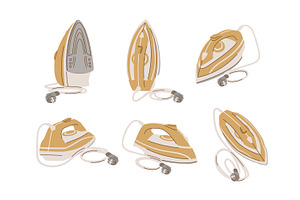Steam irons for clothes set, an Object Illustration by Good Studio