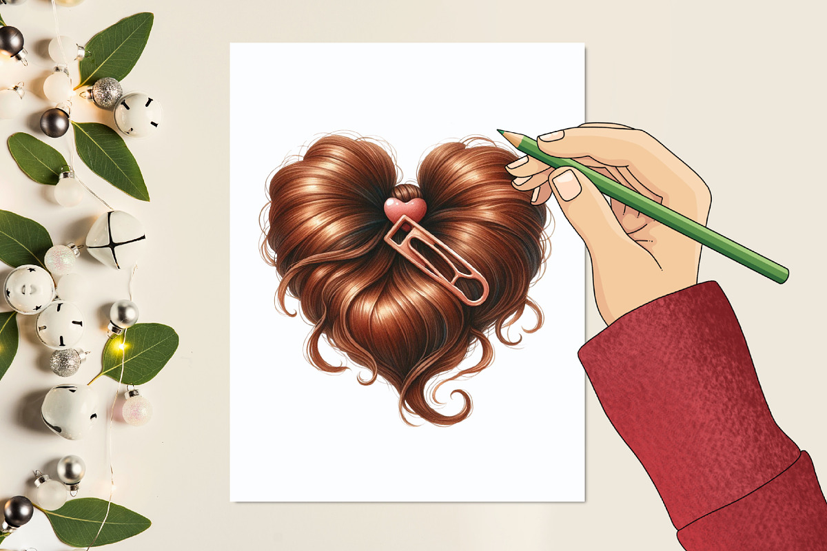 Hair Clipart,Long Hair, Natural Hair, a Graphic by designcity5 (Photo 5 of 5)