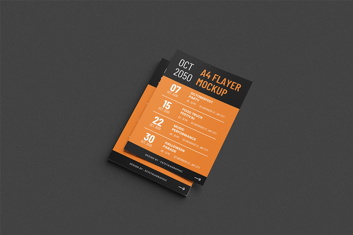 A4 Flayer Mockup, an Advertising Mockup by Afif_studio (Photo 3 of 5)