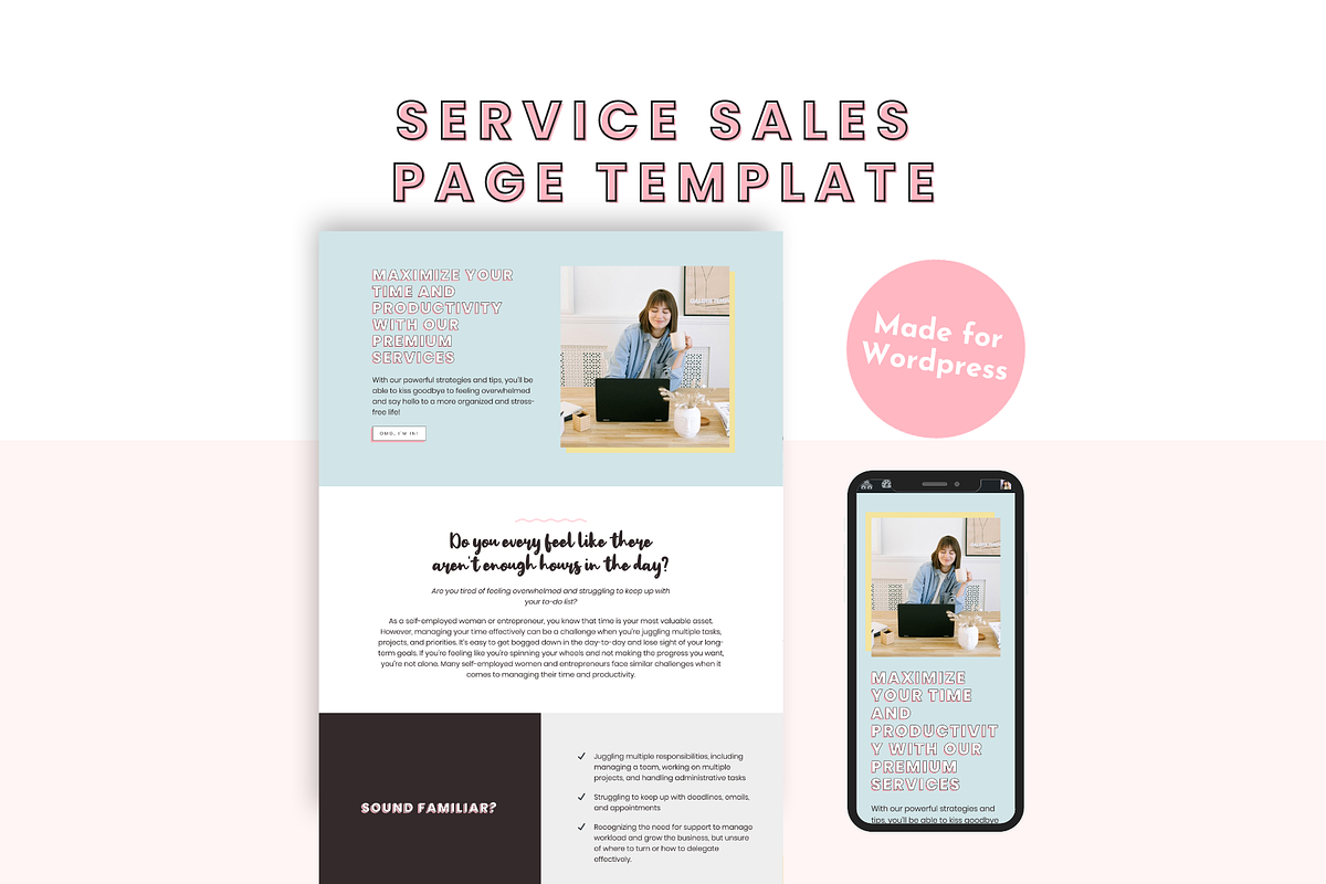 Pastel Service Sales Templates, a WordPress Template by ltsdesigns (Photo 1 of 4)