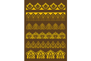 Golden Decorative Arabesque Borders