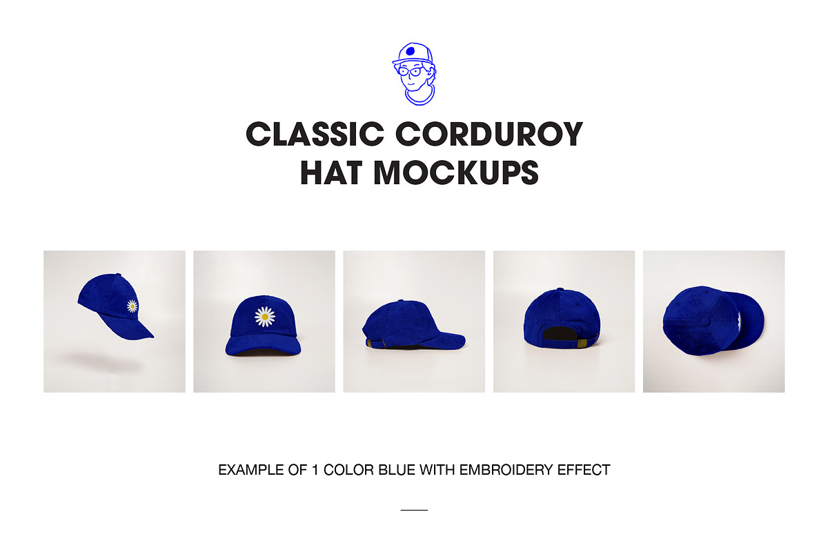 Corduroy cap,hat mockups, a Hat Mockup by made_by_nope (Photo 2 of 5)