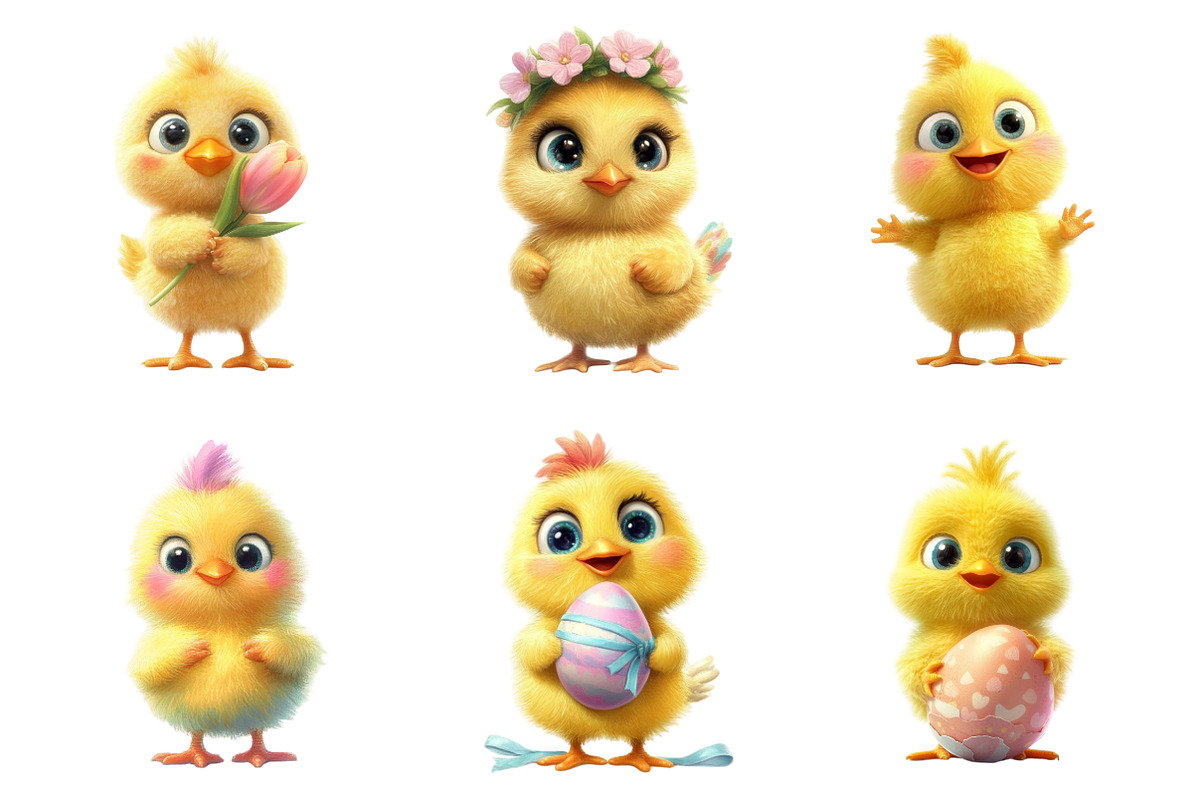 Whimsical Easter Chick Clipart, an Illustration by designcity5 (Photo 3 of 5)
