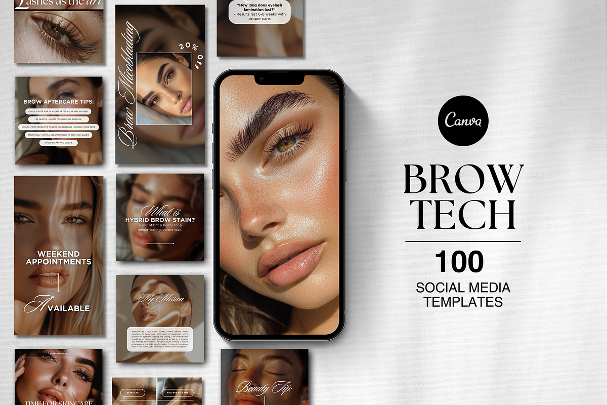 Instagram Templates for Brows, a Social Media Template by DesignsbyMariaStudio (Photo 1 of 10)