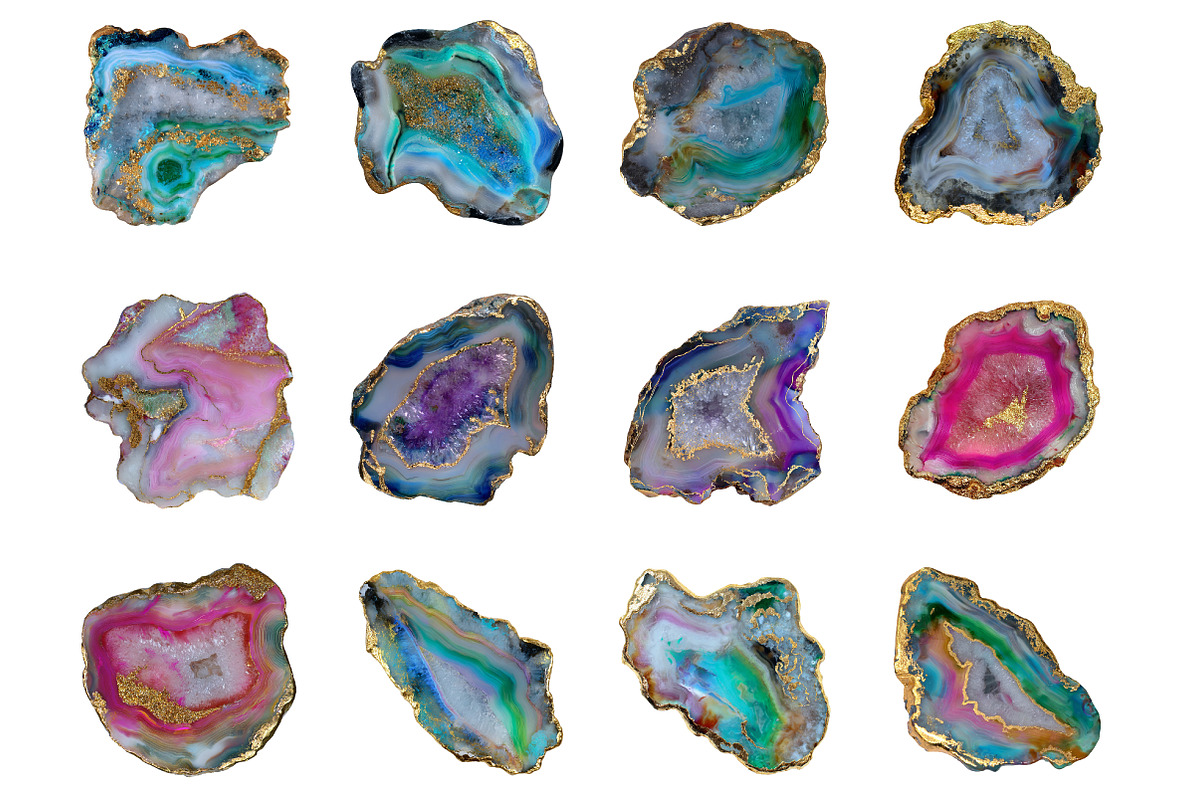 Gold Foil Agate Clipart, an Illustration by Designworld (Photo 4 of 5)