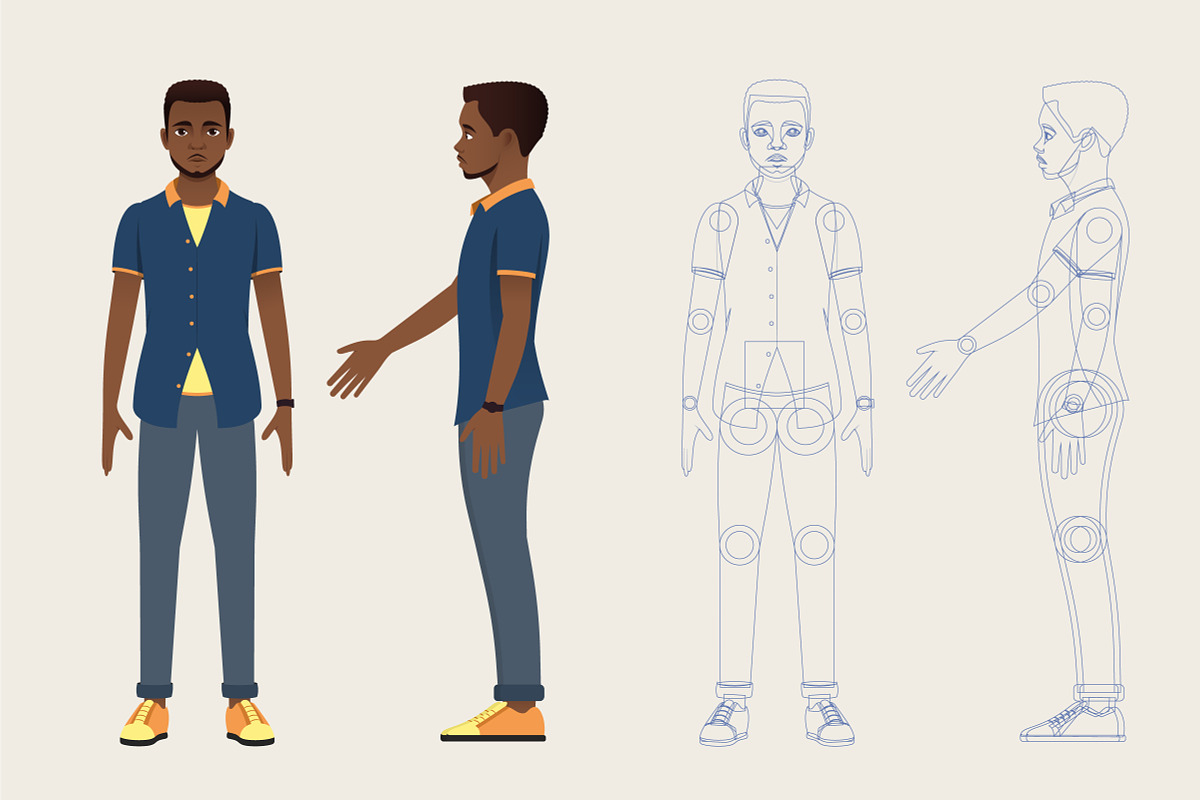 A cartoon character of a black male., a Person Illustration by AlexanderJiharev (Photo 3 of 5)