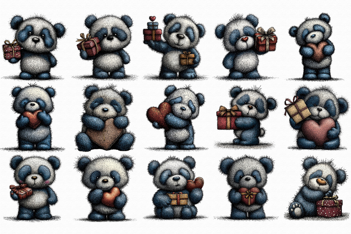 Valentine Panda Heart Box Clipart, an Illustration by Libby Wishes (Photo 6 of 6)