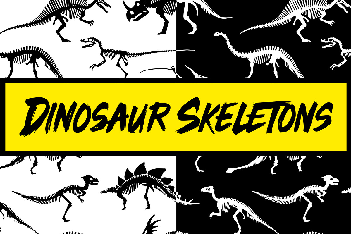 Dinosaurs Skeletons Patterns and Set, a Pattern Graphic by Andres M Rodriguez (Photo 1 of 6)