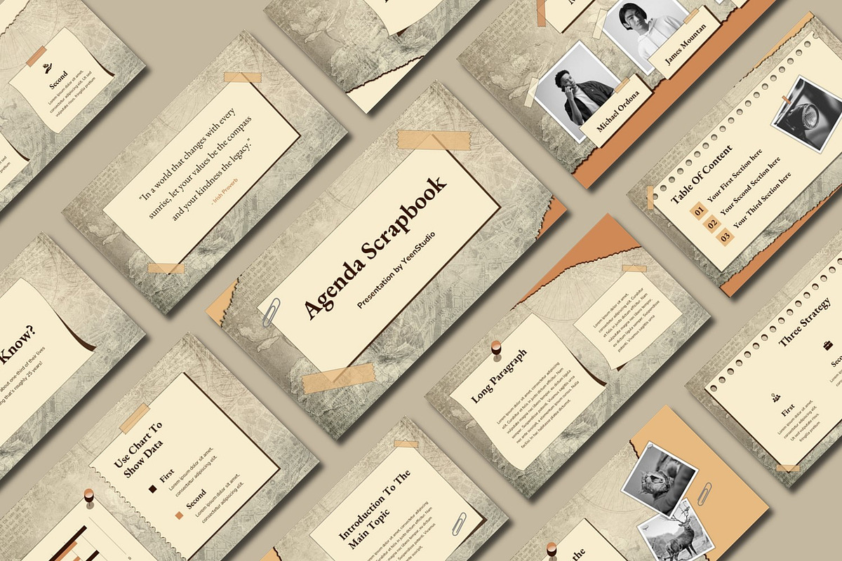 Agenda Scrapbook Presentation, a Presentation Template by BumbleGraph Studio (Photo 5 of 5)