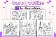 Curvy Cuties Cozy Coloring Pages, a Decorative Illustration by Design Station (Thumbnail 1 of 4)