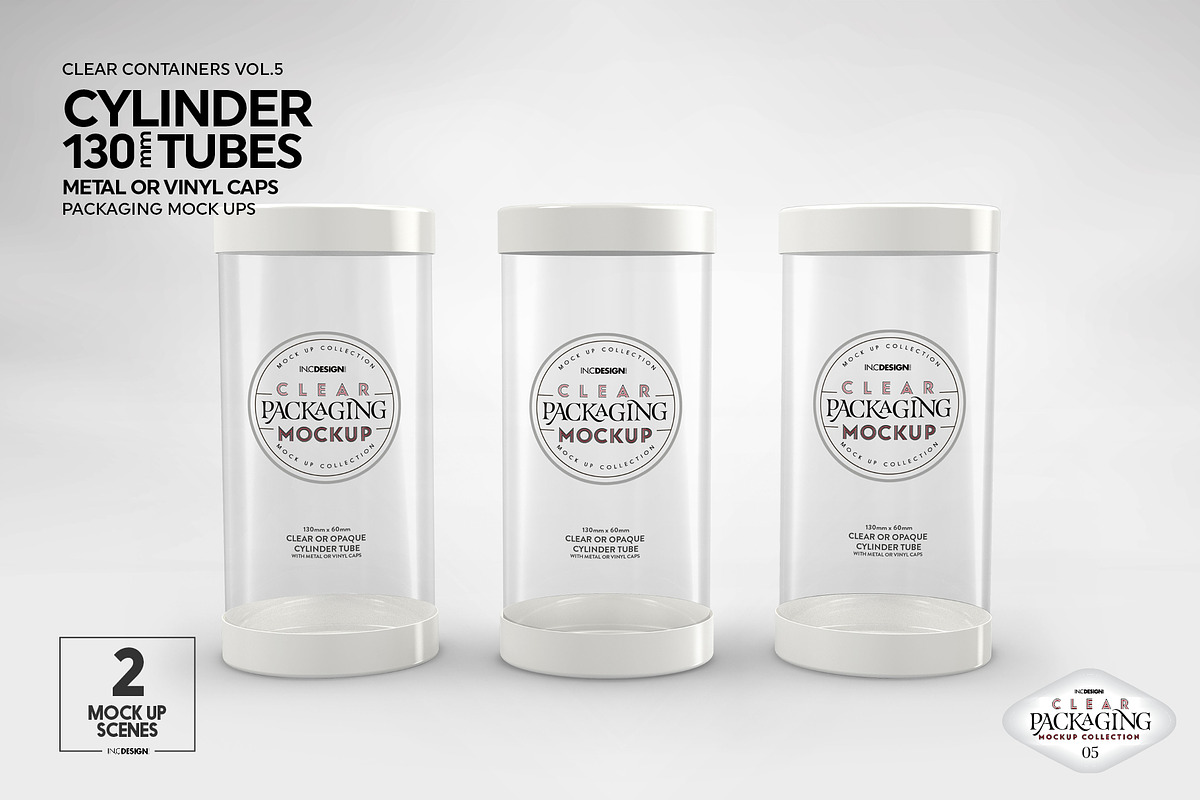 130mm Cylinder Tube Packaging Mockup, a Cups & Container Mockup by INCDesign (Photo 2 of 15)