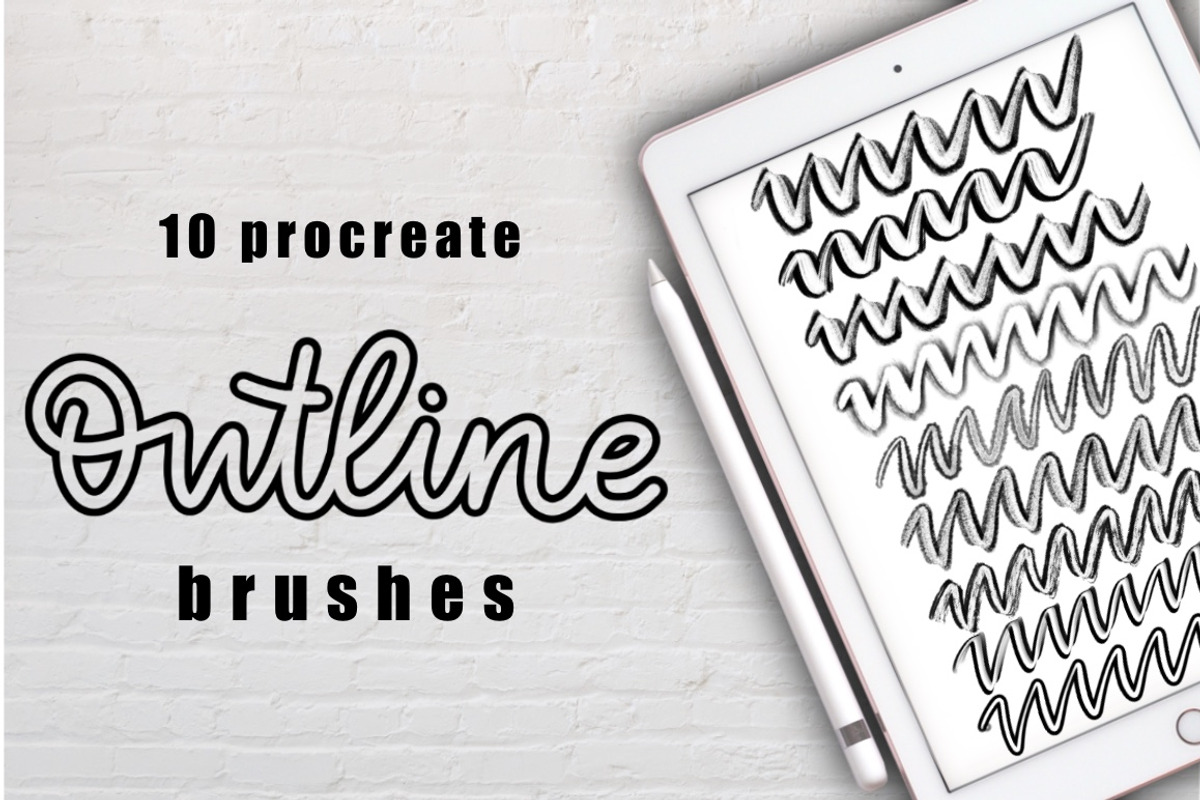 10 Outline Brushes for Procreate, a Brush Add-On by Almazova Dolzhenko (Photo 1 of 5)