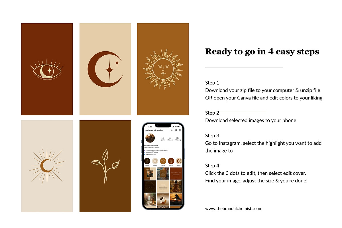 Modern Alchemist Highlight Covers, a Social Media Template by The Brand Alchemists (Photo 7 of 9)