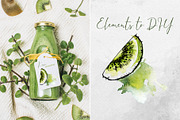 Green detox smoothies, a Food Illustration by MsFlaffy (Thumbnail 2 of 15)