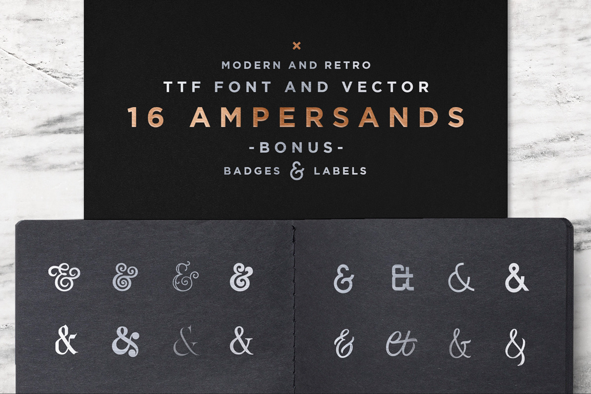16 Ampersands Set