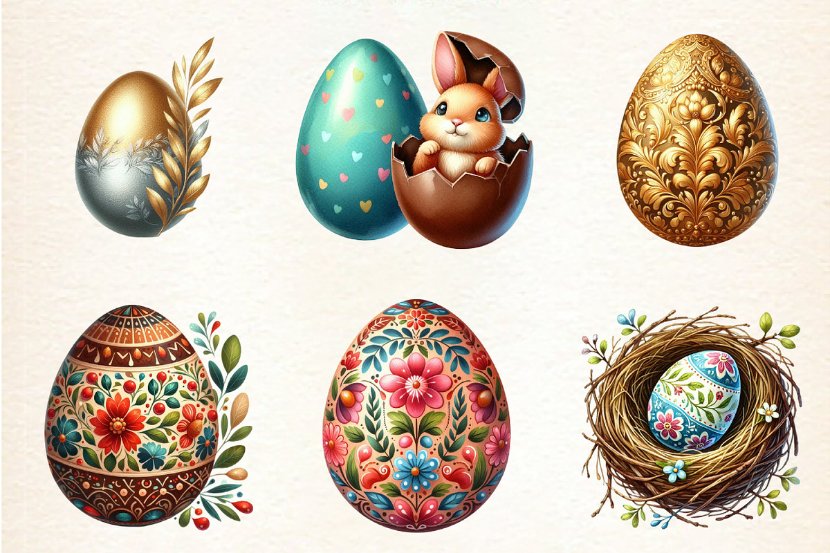 Easter Clipart, Easter Egg Clipart, an Illustration by DreamArtGraphic (Photo 4 of 5)