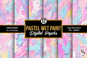 Pastel Wet Paint Digital Papers