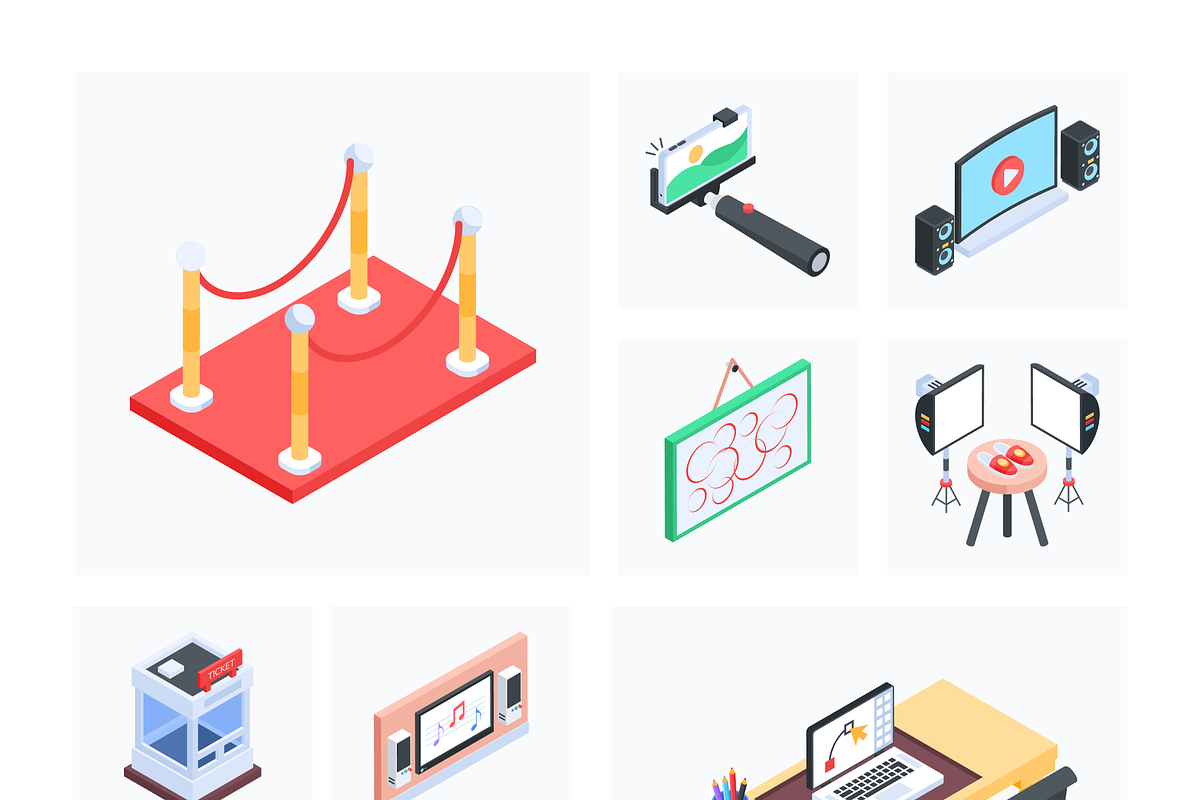 Studio Isometric Icon Set, a Duotone Icon by Vectors Market (Photo 9 of 10)