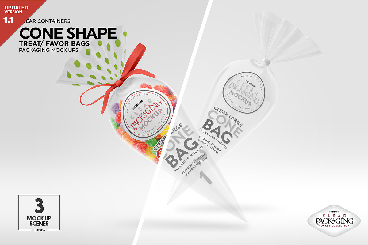 Clear Large Cone Bag PackagingMockup, a Packaging Mockup by INCDesign (Photo 1 of 15)
