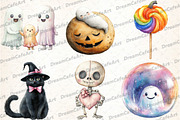 Hand Drawn Cute Halloween Clipart Bu, an Illustration by DreamCafeArt (Thumbnail 3 of 7)