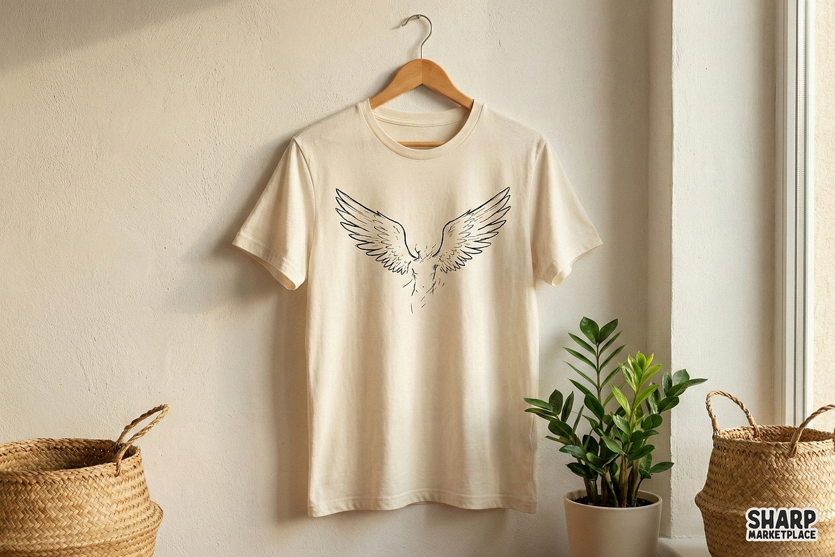 Angel Wings PNG, Minimalist Line, an Illustration by SharpMarketplace (Photo 4 of 4)