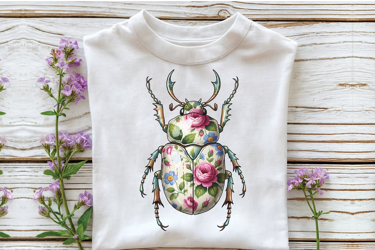 Floral Beetle PNG, an Illustration by Craft Nest (Photo 4 of 7)