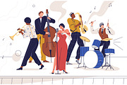 Jazz band musicians performing music, a Person Illustration by Good Studio (Thumbnail 2 of 6)