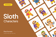 65 Sloth Character Illustrations, an Animal Illustration by Creative Stall (Thumbnail 1 of 10)