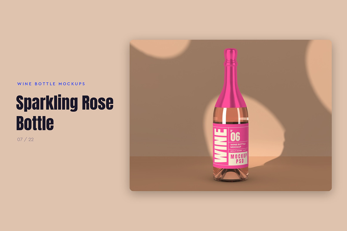 Wine Bottle Mockup Pack, a Cups & Container Mockup by Motion-Box (Photo 8 of 24)