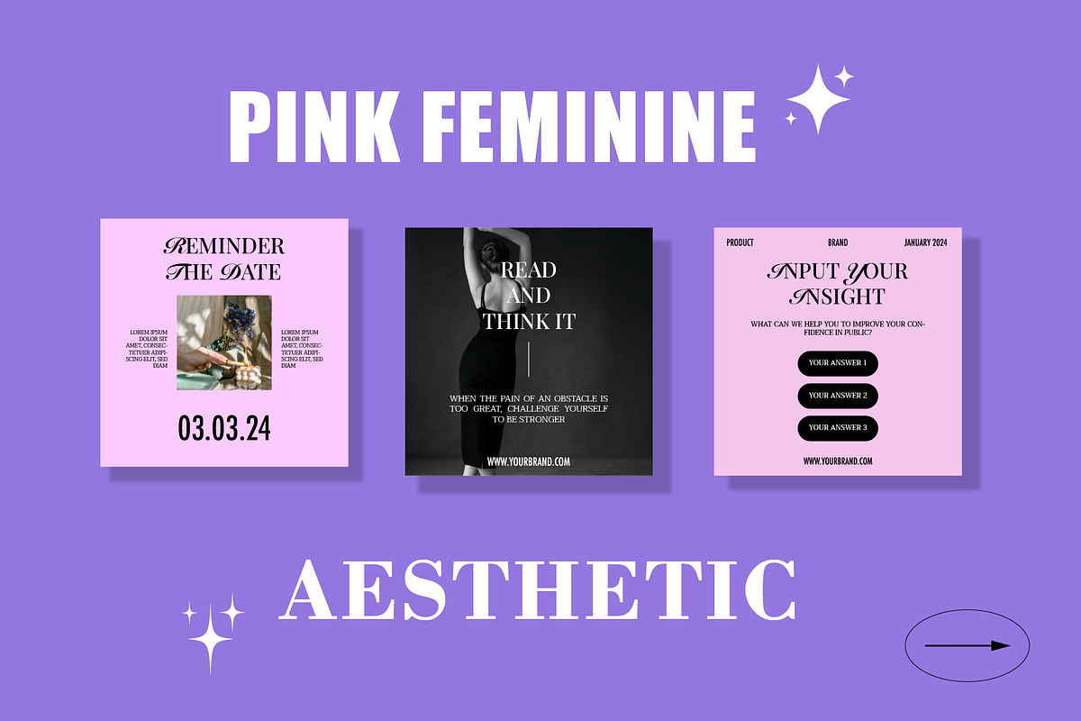 Feminine Pink Instagram PostTemplate, a Social Media Template by digitalsbydepi (Photo 4 of 5)