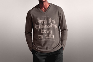V-Neck Longsleeve Mockup, a Hoody Mockup by Design Squad