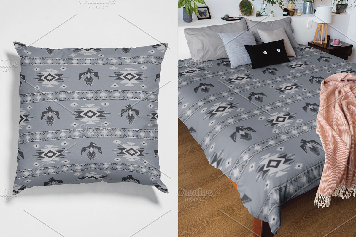Monochrome Western Aztec Tribal, a Pattern Graphic by PPEthnicDecorPattern (Photo 2 of 10)