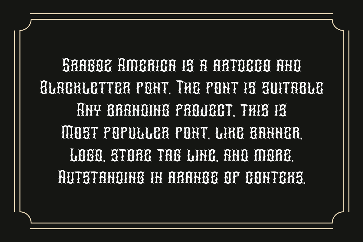 Sragoz America - Western Font, a Blackletter Font by QR Design Studio (Photo 5 of 7)