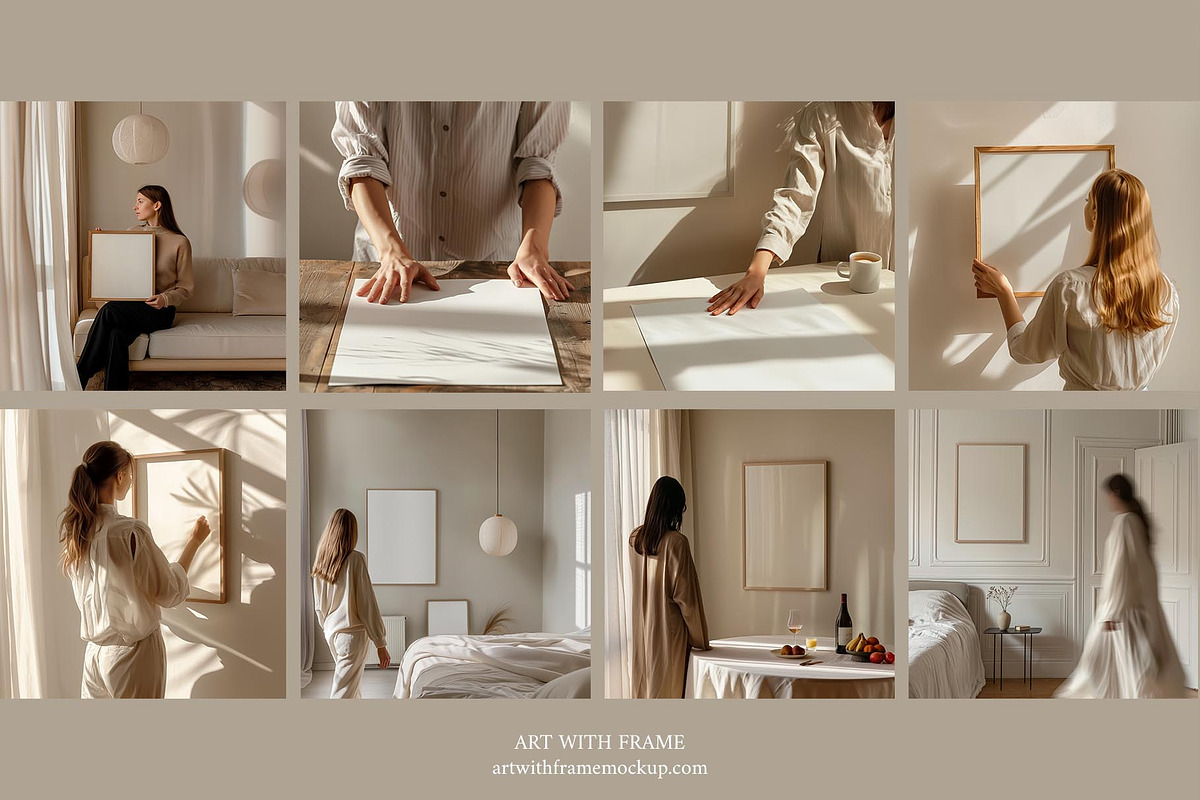10 Frame Mockups with Person, an Advertising Mockup by ArtwithFrame (Photo 11 of 13)