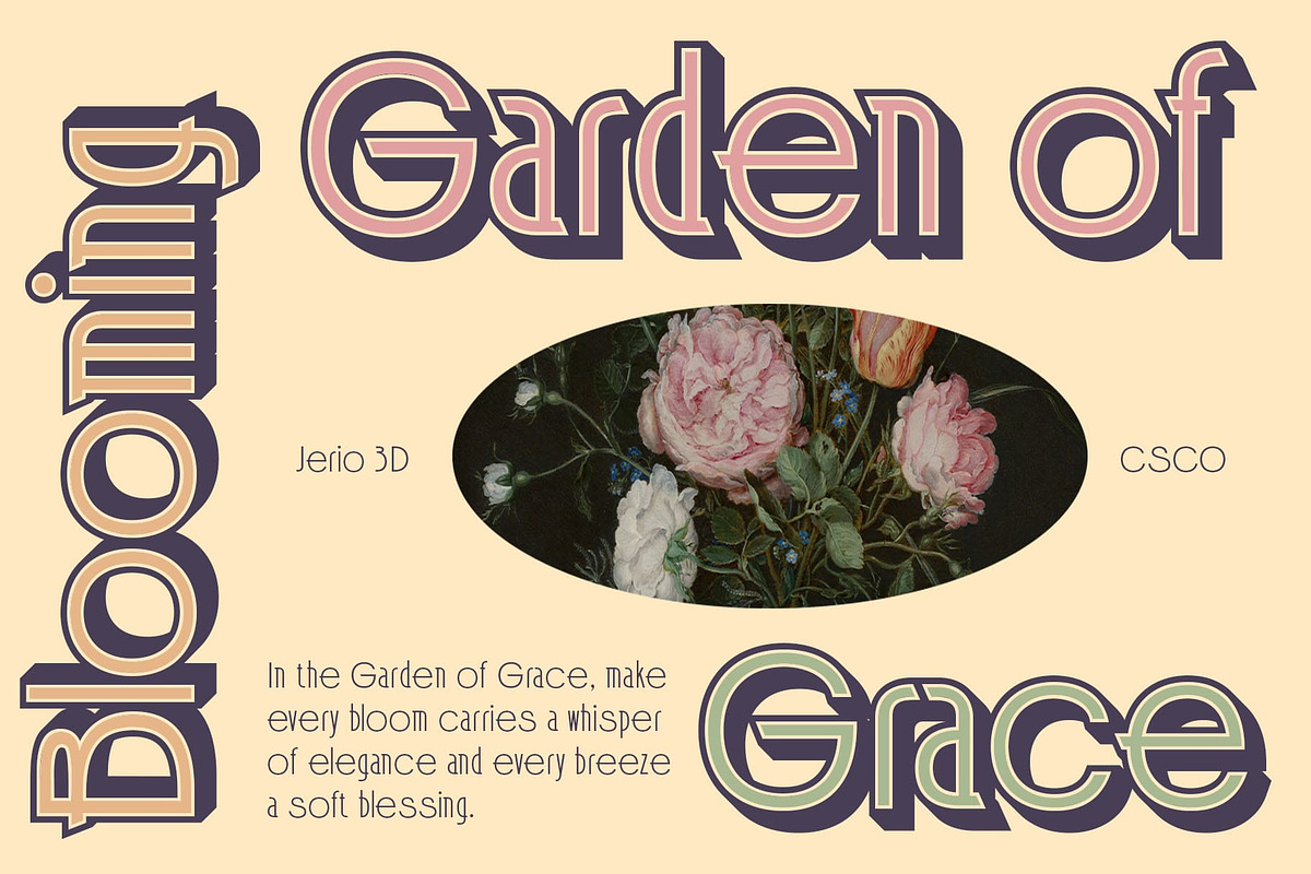 Jerio 3D, a Sans Serif Font by Craft Supply Co. (Photo 3 of 8)