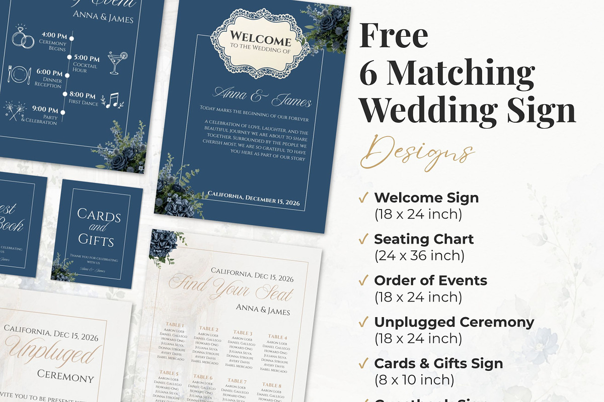 Navy Blue Wedding Website Invitation, a Landing Page Template by Everyday Perfection (Photo 9 of 13)