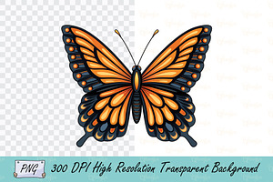 Realistic Orange and Black Butterfly, an Animal Illustration by Ghagra