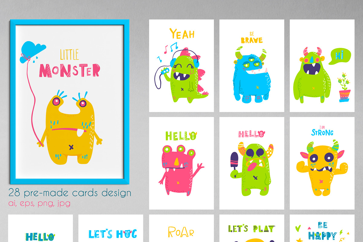 Cute monsters collection, an Illustration by Kate Art (Photo 10 of 14)