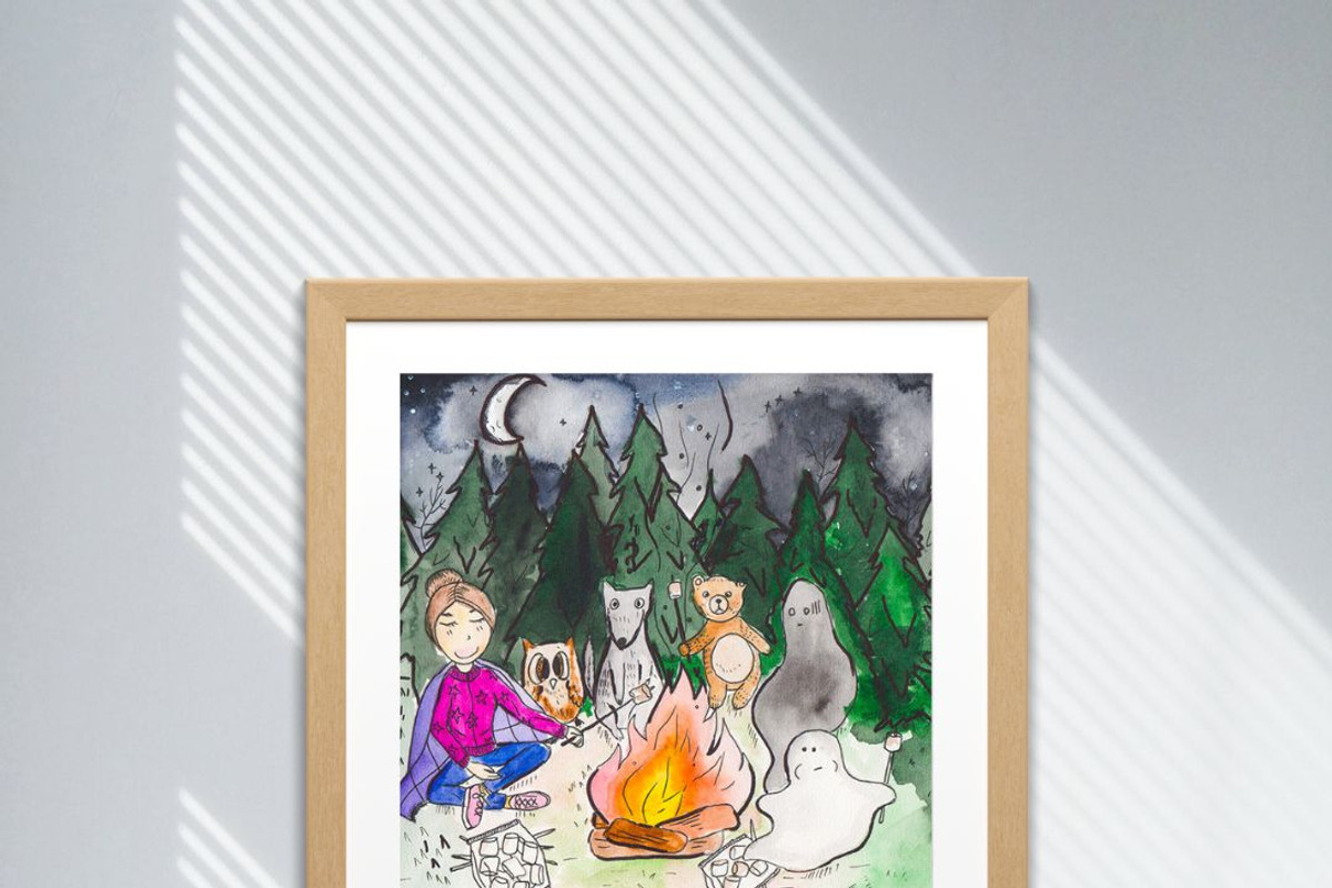 Watercolor Halloween art, an Animal Illustration by pictures for you (Photo 2 of 6)