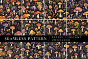 12 Darkwood Shrooms Seamless Pattern, a Pattern Graphic by Inknfolly (Thumbnail 1 of 7)