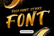 Gold Paint Stroke Font, a Handwritten Font by Handmadefont (Thumbnail 1 of 10)