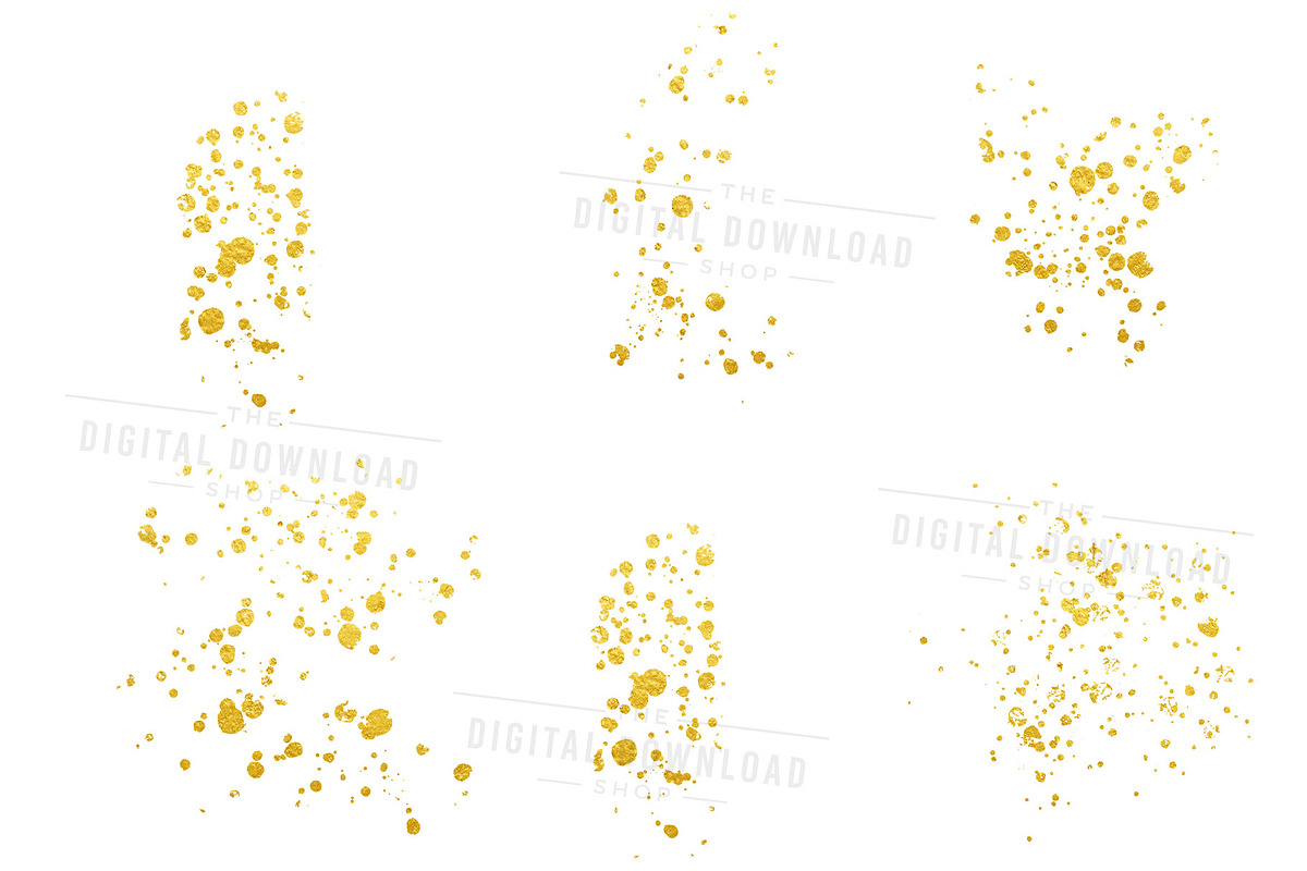 Gold Splatters Clipart | Gold Dust, an Object Graphic by The Digital Download Shop (Photo 8 of 9)