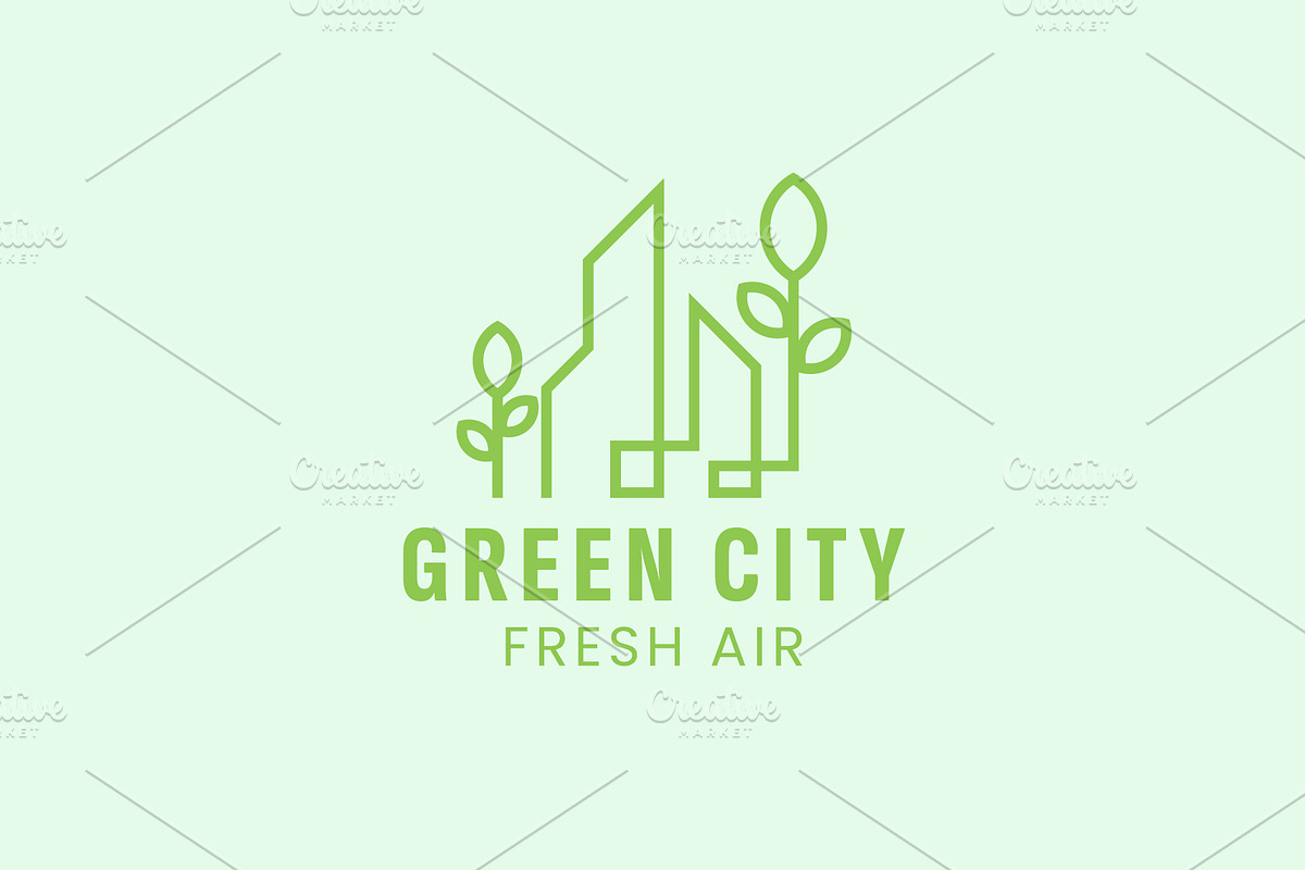 Green city logo icon illustration, a Branding & Logo Template by Dyn Studio
