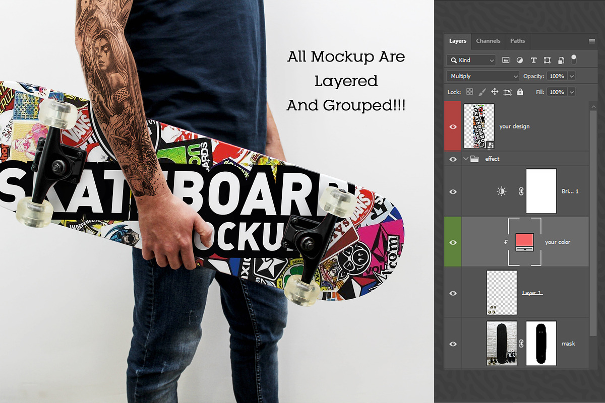 Skateboard Mockup #46, a Shirt Mockup by alexandeerco (Photo 4 of 5)