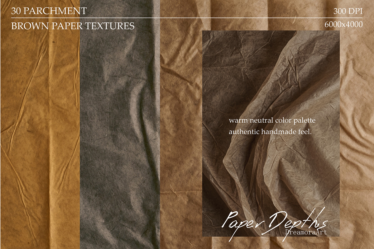 30 Parchment Paper Textures Pack, a Texture Graphic by DreamoraArt