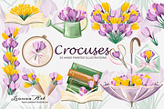 Crocuses Spring Clipart, a Seasonal Illustration by Leonaa art (Thumbnail 2 of 11)