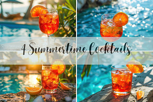 Tropical Summer Cocktail Backgrounds, a Food & Drink Photo by Mashimara